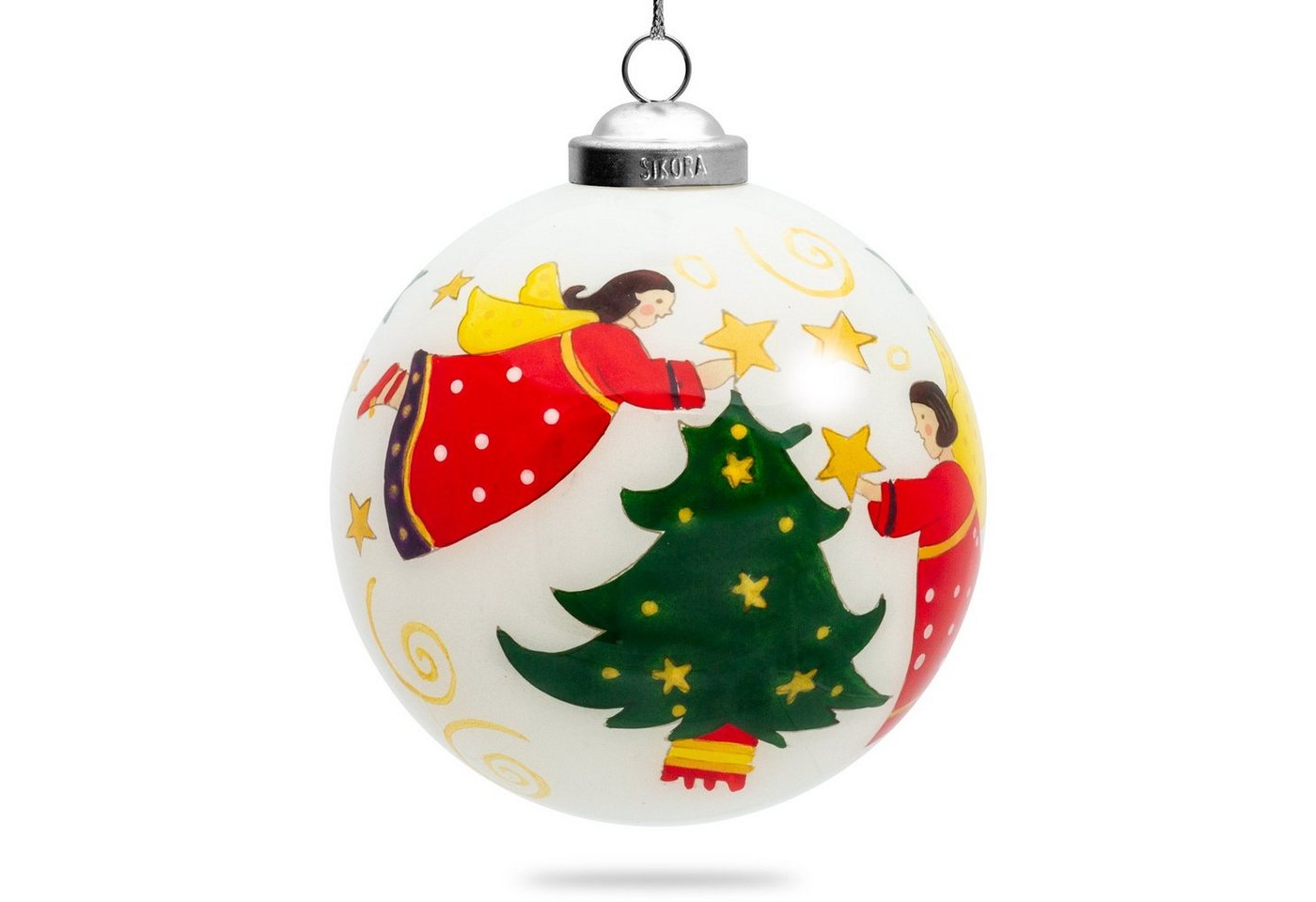 SIKORA Christbaumschmuck SIKORA K10-24 Engel Weihnachtsbaum Glaskugel Weihnachtskugel Innenglasmalerei D: 10 cm SIKORA Christbaumschmuck SIKORA K10-24 Engel Weihnachtsbaum Glaskugel Weihnachtskugel Innenglasmalerei D: 10 cm von SIKORA