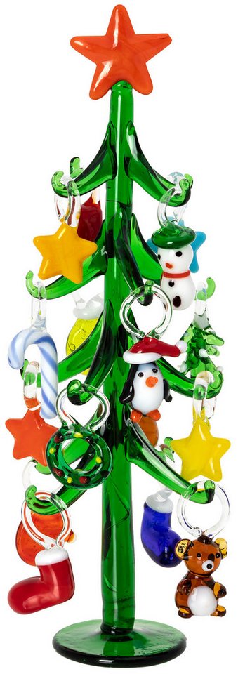 SIKORA Dekoobjekt SIKORA DK25 Glas Baum mit bunten Anhängern 16 cm von SIKORA