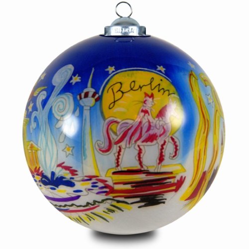 SIKORA INNENGLASMALEREI Weihnachtskugel Glaskugel Motiv Berlin - D:7,5cm von SIKORA