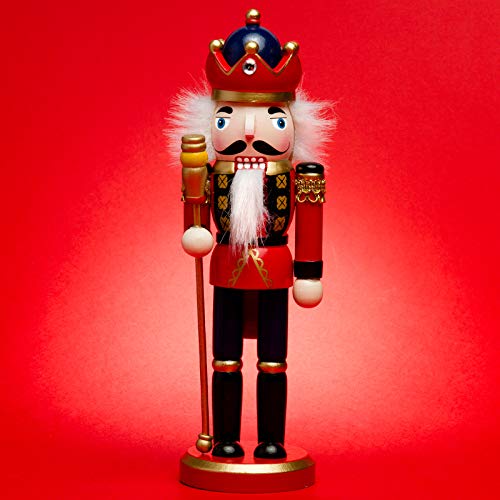 SIKORA NK-G Deko Nussknacker Figur aus Holz Verschiedene Motive, Farbe/Modell:König rot blau (A), Höhe in cm:Höhe ca. 26 cm von SIKORA