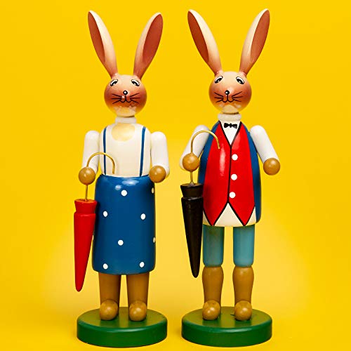 SIKORA OD09 großes Mama und Papa Osterhasen Figuren Paar als farbenfrohe Osterdeko H: 21cm von SIKORA