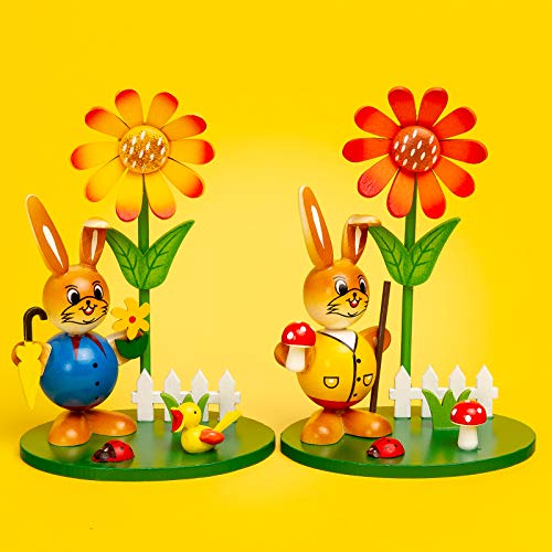 SIKORA OD11 Osterhasen Figuren Ostergarten mit farbenfrohen Frühlings Blumen H: 13 cm, Farbe/Modell:Osterhasen 2er Set mit Astern SIKORA OD11 Osterhasen Figuren Ostergarten mit farbenfrohen Frühlings Blumen H: 13 cm, Farbe/Modell:Osterhasen 2er Set mit Astern von SIKORA