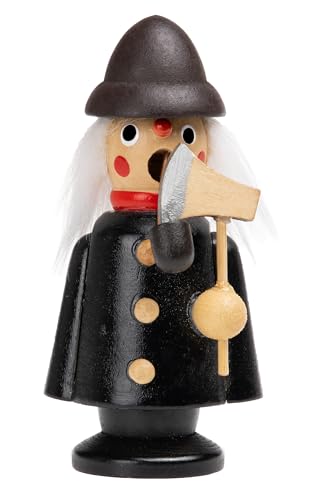 SIKORA Kuttenmännchen Mini Räuchermännchen aus Holz Räucherfigur Deko Weihnachtsfigur - RM-K, Farbe/Modell:K01 Holzfäller schwarz, Höhe in cm:Höhe ca. 9 cm von SIKORA