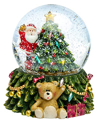 SIKORA SK11 Mittelgroße Glas Deko Schneekugel Weihnachtsmann in der Tasse D:65mm, Schneekugeln:Weihnachtsmann in der Tasse von SIKORA