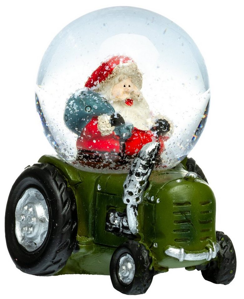 SIKORA Schneekugel SK01 Weihnachtsmann auf dem Traktor D:45mm von SIKORA