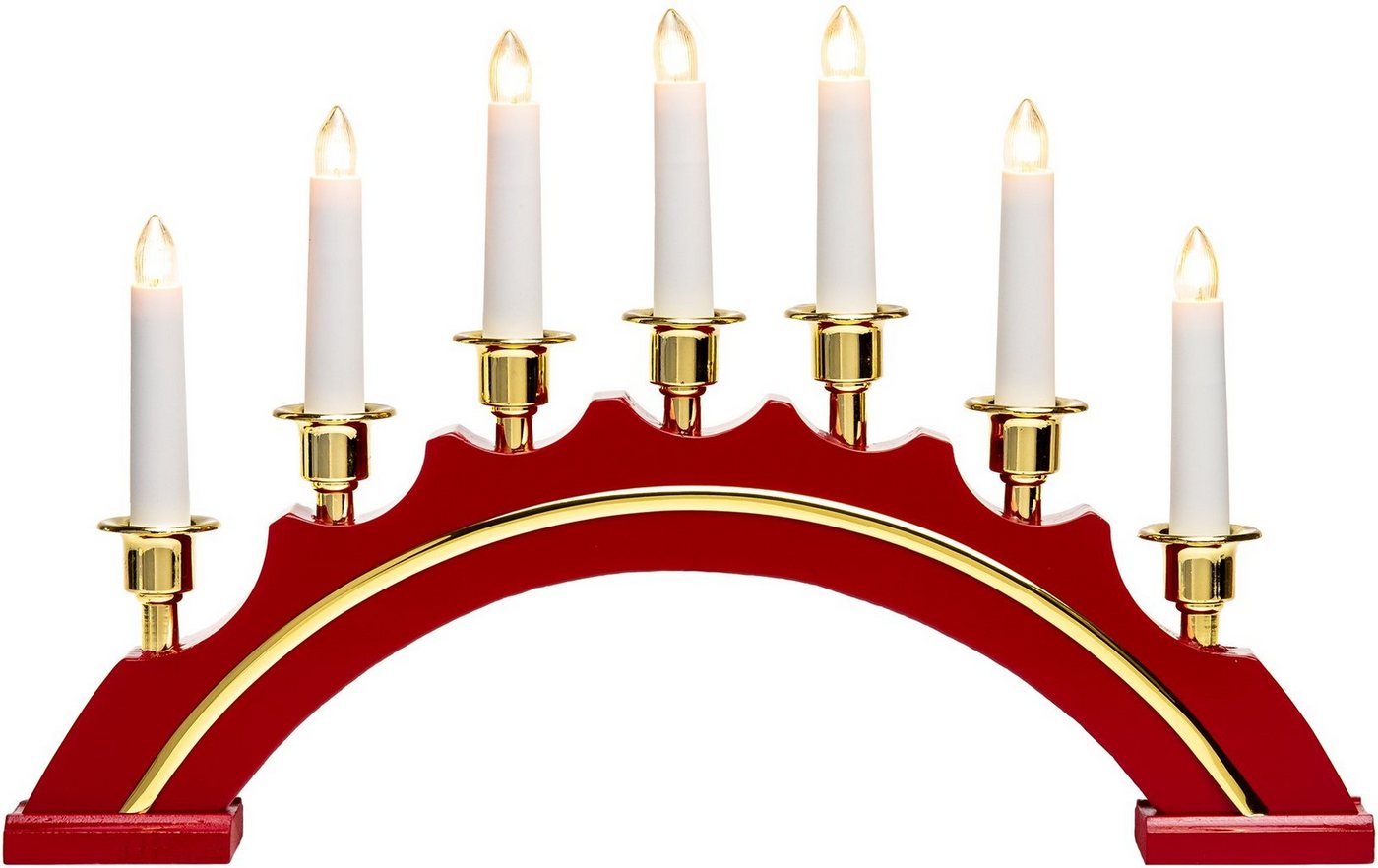 SIKORA Schwibbogen LB64 halbrunder Lichterbogen mit 7 elektrischen Kerzen und Golddekor SIKORA Schwibbogen LB64 halbrunder Lichterbogen mit 7 elektrischen Kerzen und Golddekor von SIKORA