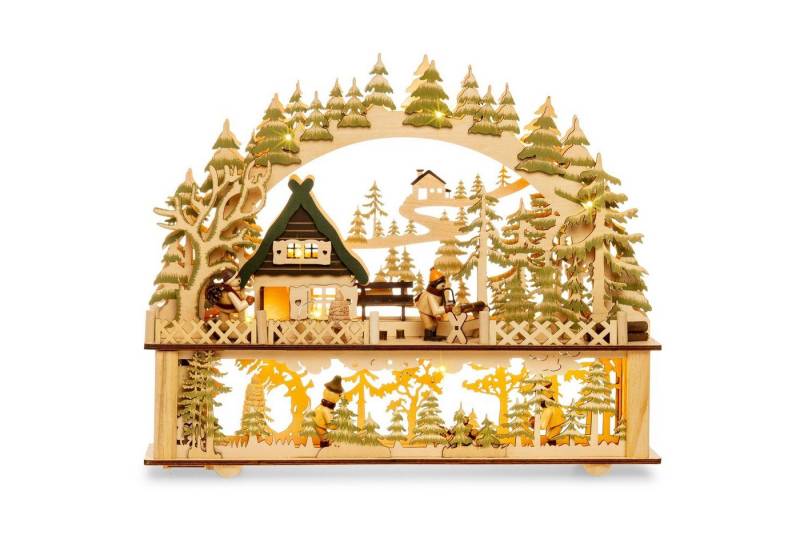 SIKORA Schwibbogen SIKORA LB06 beleuchteter LED Holz Schwibbogen WALDHAUS inkl. Trafo von SIKORA