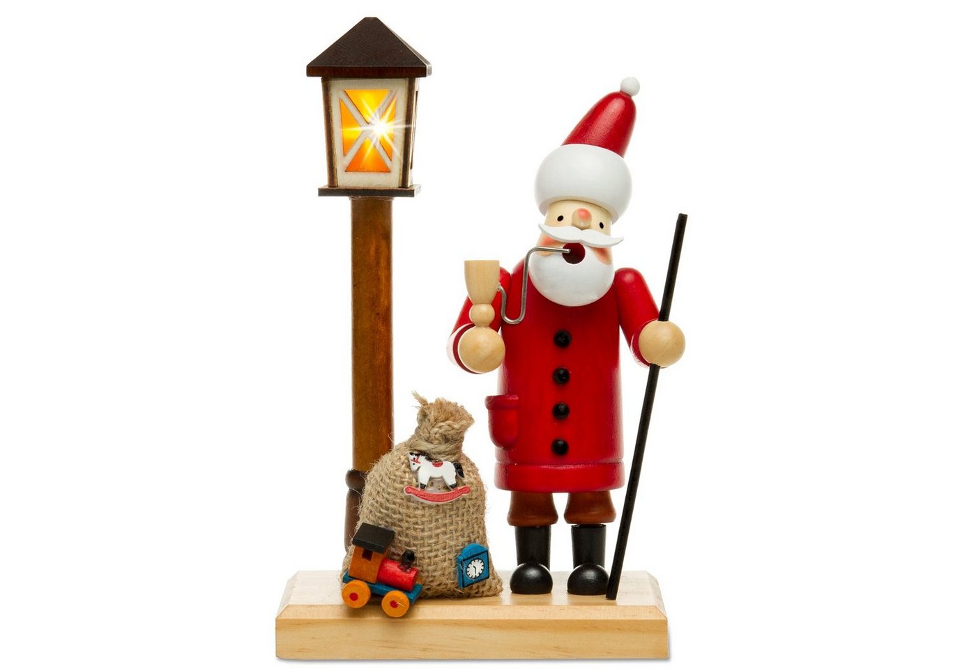 SIKORA Weihnachtsfigur RM-A-LED Holz Räuchermännchen mit batteriebetriebener LED Laterne von SIKORA