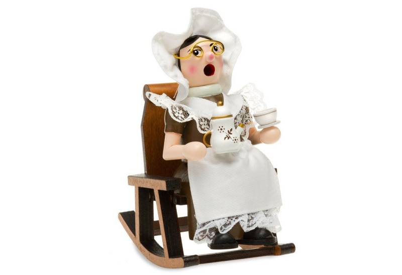SIKORA Weihnachtsfigur RM-F Räuchermännchen aus Holz Oma oder Opa im Schaukelstuhl von SIKORA