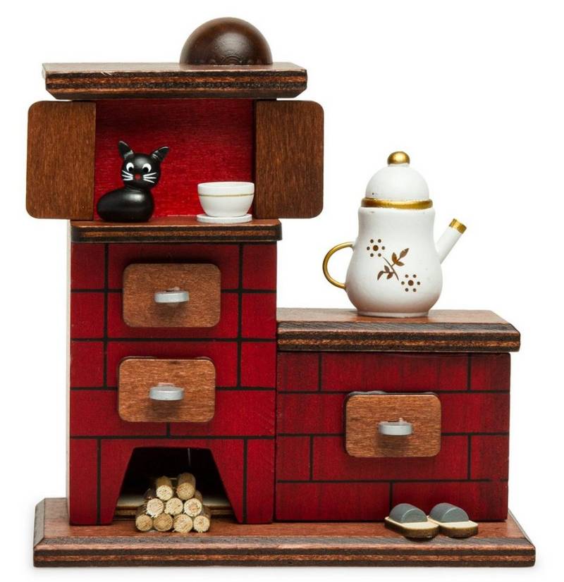 SIKORA Weihnachtsfigur SIKORA RM-E Räuchermännchen aus Holz Räucherofen mit Katze von SIKORA