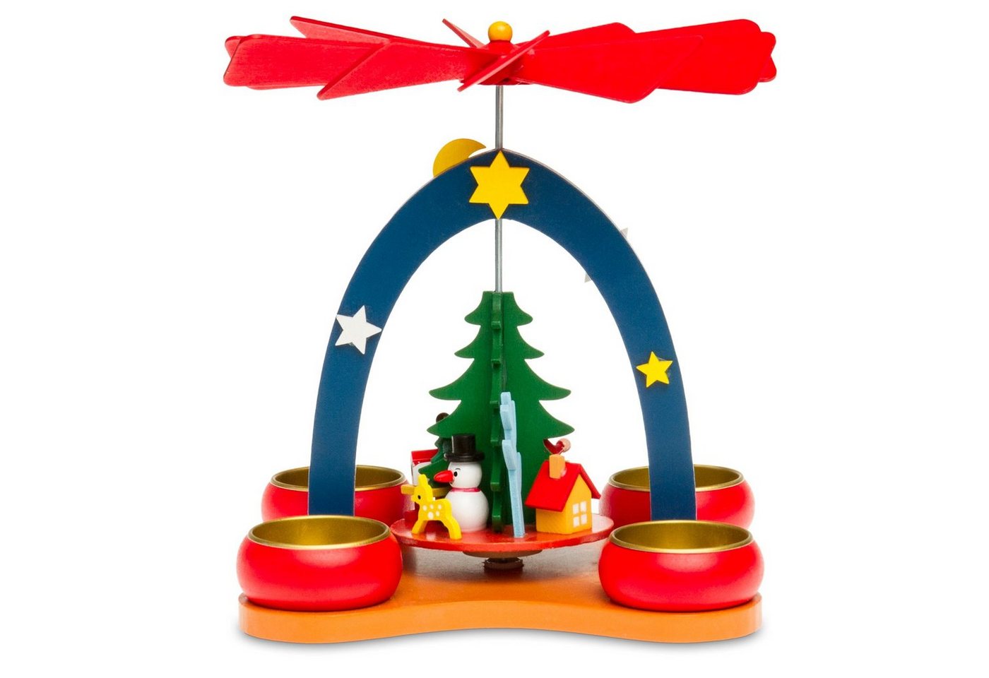 SIKORA Weihnachtspyramide P26 buntes Kinderzimmer für Teelichte H:19cm von SIKORA