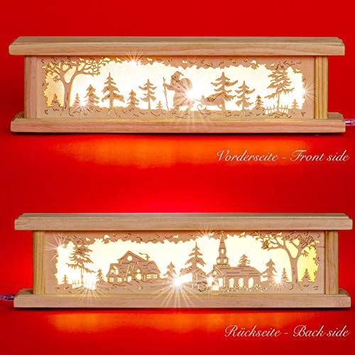 SIKORA beleuchtete LED Holz Schwibbogen Erhöhung inklusive Trafo 2 Motive 2 Längen B:8cm, Farbe/Modell:Länge 44 cm (B20) von SIKORA