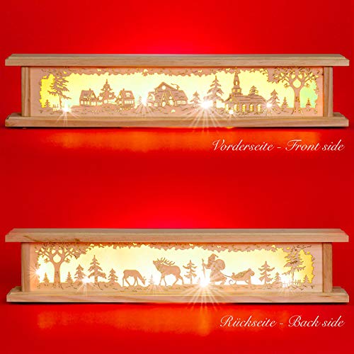 SIKORA beleuchtete LED Holz Schwibbogen Erhöhung inklusive Trafo 2 Motive 2 Längen B:8cm, Farbe/Modell:Länge 57 cm (B21) von SIKORA