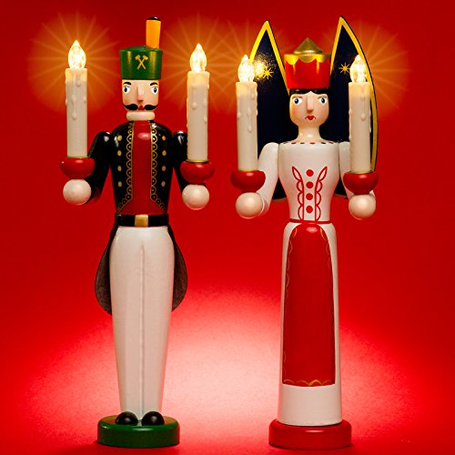 Sikora EB-A-LED Engel und Bergmann aus Holz 2er Set mit LED Kerzen und Fernbedienung Sikora EB-A-LED Engel und Bergmann aus Holz 2er Set mit LED Kerzen und Fernbedienung von SIKORA
