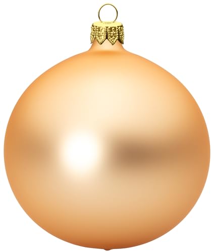 Sikora Essentials Klassische Christbaumkugeln aus Glas - matt - 6 Farben 3 Größen Premium Qualität, Farbe:Gold matt 4er Set, Höhe in cm:10 cm von SIKORA