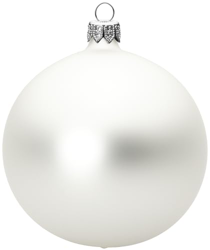 Sikora Essentials Klassische Christbaumkugeln aus Glas - matt - 6 Farben 3 Größen Premium Qualität, Farbe:Silber matt 4er Set, Höhe in cm:10 cm von SIKORA