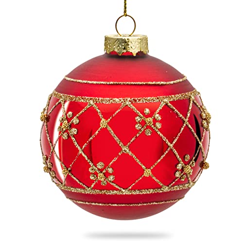 Sikora Highlights 4er Set ausgefallene Christbaumkugeln aus Glas Rot 8cm, Farbe/Modell:Modell Wien rot, Höhe in cm:8 cm von SIKORA