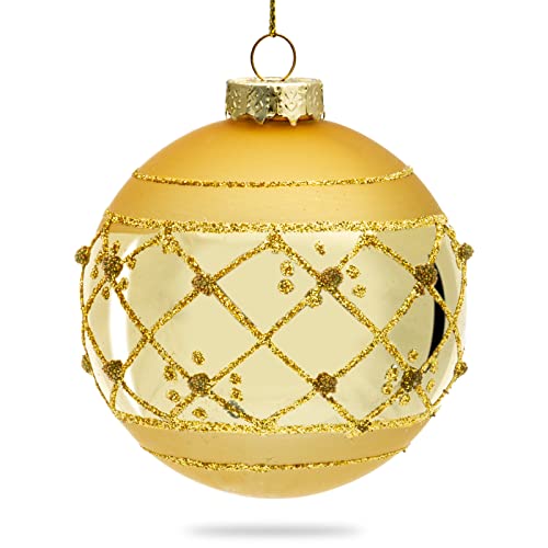 Sikora Highlights 4er Set ausgefallene Christbaumkugeln aus Glas Gold 8cm, Farbe/Modell:Modell Wien Gold, Höhe in cm:8 cm von SIKORA