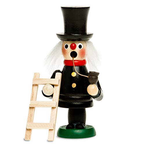Sikora Mini Räuchermännchen aus Holz Räucherfigur Deko Weihnachtsfigur - RM-G, Farbe/Modell:G2 Schornsteinfeger schwarz, Höhe in cm:Höhe ca. 12 cm von SIKORA