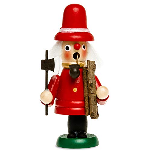 Sikora Mini Räuchermännchen aus Holz Räucherfigur Deko Weihnachtsfigur - RM-G, Farbe/Modell:G5 Holzfäller rot, Höhe in cm:Höhe ca. 12 cm von SIKORA