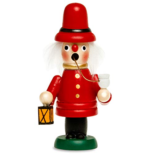 Sikora Mini Räuchermännchen aus Holz Räucherfigur Deko Weihnachtsfigur - RM-G, Farbe/Modell:G6 Nachtwächter rot, Höhe in cm:Höhe ca. 12 cm von SIKORA