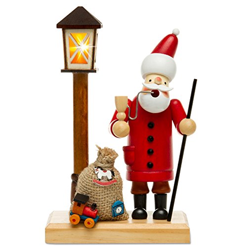 Sikora RM-A-Laterne Holz Räuchermännchen mit batteriebetriebener Beleuchtung Räucherfigur Deko, Farbe/Modell:A01 Weihnachtsmann mit LED Laterne, Höhe in cm:Höhe ca. 18.5 cm Sikora RM-A-Laterne Holz Räuchermännchen mit batteriebetriebener Beleuchtung Räucherfigur Deko, Farbe/Modell:A01 Weihnachtsmann mit LED Laterne, Höhe in cm:Höhe ca. 18.5 cm von SIKORA