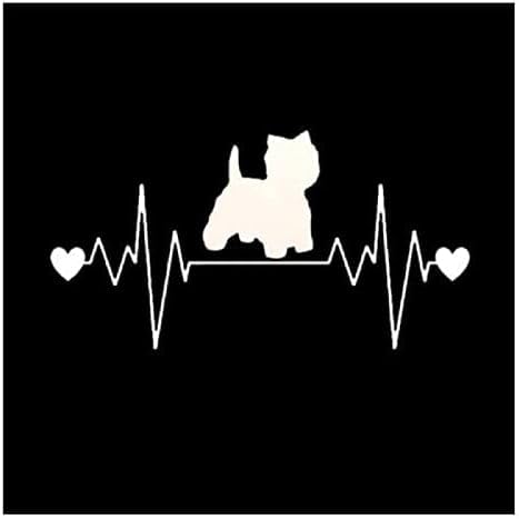 Autoaufkleber 15 Cm Autoaufkleber D Westie Hund Herzschlag Lebensader Dekorative Lustige Aufkleber Und Abziehbilder Kreatives Vinyl-Auto-Styling(2 Stück) von SIKPOT