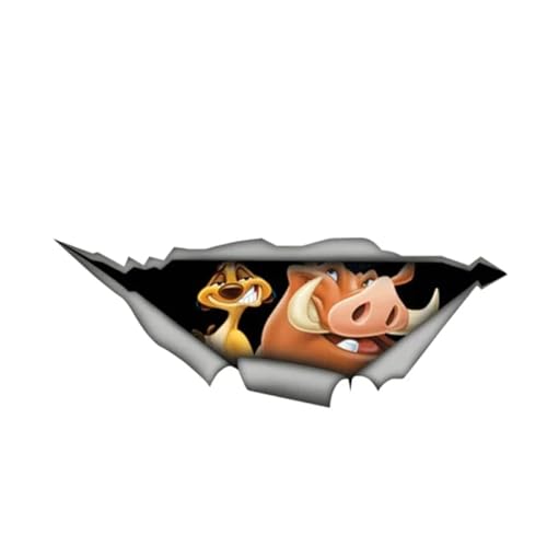 Persönlichkeit PVC Aufkleber 3D Pet Timon Und Pumbaa Wasserdichter Autoaufkleber Auf Motorrad Laptop 13 Cm(2 Stück) von SIKPOT