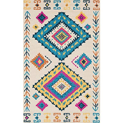 Bohemien Retro Teppich Klassik Sanft Wohnzimmer Teppiche Schlafzimmer Bett Fußmatten Anti-Rutsch Türmatte (Color : A, Size : 50x80cm) von SILAAI