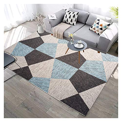 Modern Teppich Wohnzimmer Schlafzimmer Geometrische Kunst grau Weiß Teppich Sanfte Berührung rutschfest XXL Extra großes Medium Zuhause Fußboden Teppiche (Color : D, Size : 160x230cm) von SILAAI