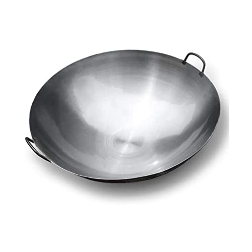 SILAAI Traditioneller Wok,Ø 36 cm,Eisen Wok mit rundem Boden,Asia Wok,Wokpfanne für Gasherd (Größe : 36cm) von SILAAI