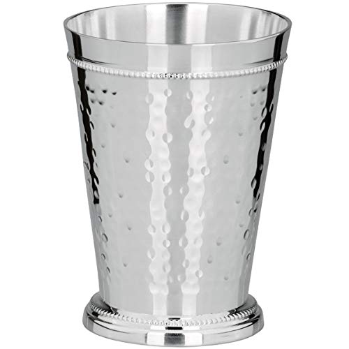 SILBERKANNE Becher Vase Frankfurt H 14 cm mit Perlrand Silber Plated versilbert. Cocktail Becher für Mojito, Mint Julep und andere Getränke gut geeignet von SILBERKANNE