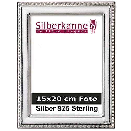 SILBERKANNE Bilderrahmen Ancona Fotos 15x20 cm mit Holzrücken Silber 925 Sterling in Top Verarbeitung von SILBERKANNE