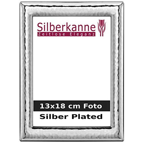 SILBERKANNE Bilderrahmen Monaco 13x18 cm Foto mit Holzrücken Premium Silber Plated edel versilbert in Top Verarbeitung von SILBERKANNE