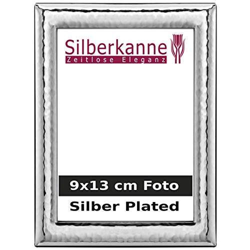 SILBERKANNE Bilderrahmen Monaco 9x13 cm Foto mit Holzrücken Premium Silber Plated edel versilbert in Top Verarbeitung von SILBERKANNE