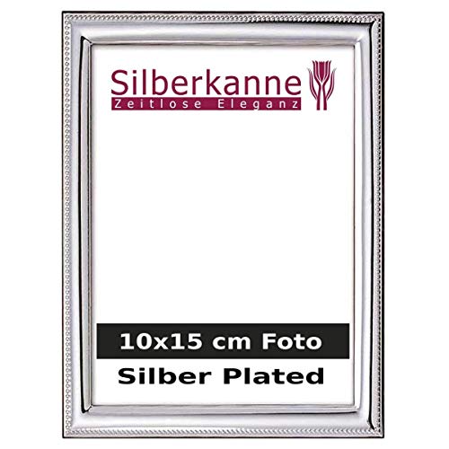 SILBERKANNE Bilderrahmen Norderney 10x15 cm Foto mit Holzrücken Premium Silber Plated edel versilbert in Top Verarbeitung von SILBERKANNE