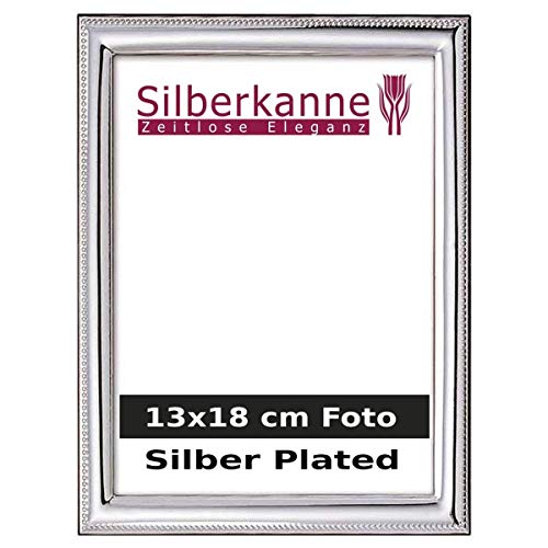SILBERKANNE Bilderrahmen Norderney 13x18 cm Foto mit Holzrücken Premium Silber Plated edel versilbert von SILBERKANNE