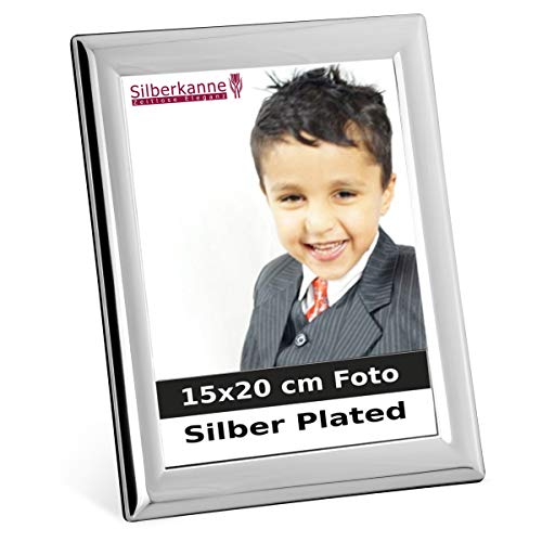 SILBERKANNE Bilderrahmen Paris für 15x20 cm Fotos Premium Silber Plated edel versilbert in Top Verarbeitung von SILBERKANNE