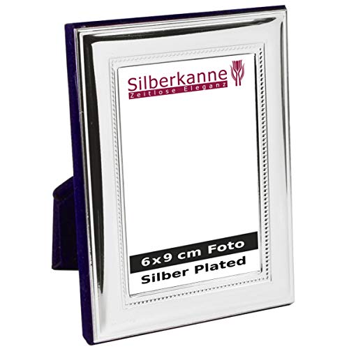 SILBERKANNE Fotorahmen Pisa 6x9 cm Foto Silber Plated Premium versilbert, anlaufgeschützt, mit Samtrücken, der Bilderrahmen ist sowohl im Hoch- als auch im Querformat aufstellbar. von SILBERKANNE