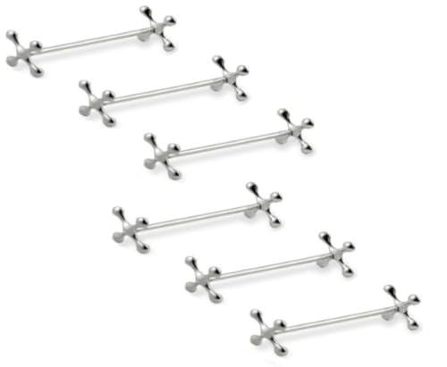 SILBERKANNE Messerbänke Kreuz/Knochen 6 tlg L 7,5 cm Premium Silber Plated edel versilbert in Top Verarbeitung. Fertig zum verschenken mit schicker Geschenkverpackung von SILBERKANNE