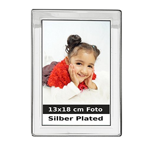 SILBERKANNE Portraitrahmen Bilderrahmen 13x18 cm Fotos Premium Silber Plated edel versilbert in Top Verarbeitung von SILBERKANNE