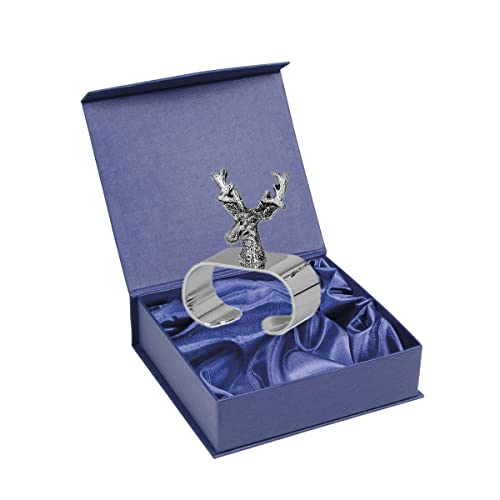 SILBERKANNE Serviettenringe Hirsch 5x2,5x2 cm Premium Silber Plated edel versilbert. Fertig zum verschenken mit schicker Geschenkverpackung von SILBERKANNE