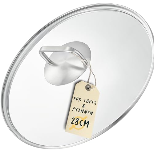 SILBERTHAL Pfannendeckel 28cm - Universell einsetzbar - Glas, Edelstahl - Deckel für Bratpfanne, Servierpfanne oder Wok von SILBERTHAL
