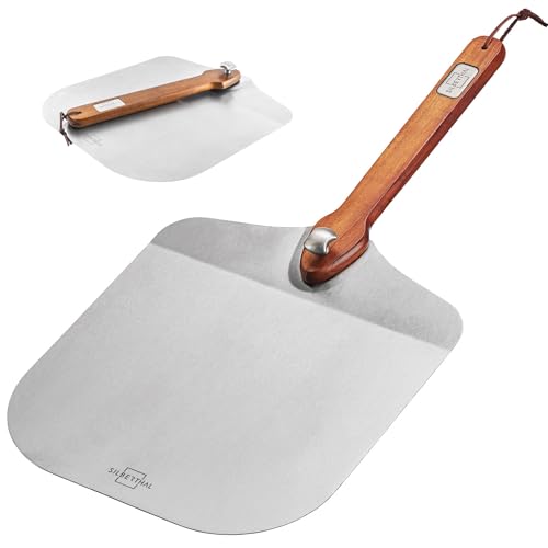 SILBERTHAL Pizzaschieber Edelstahl 30cm - Griff aus Akazienholz - Pizzaschaufel - Spülmaschinenfest - Robuste Pizzapfanne von SILBERTHAL