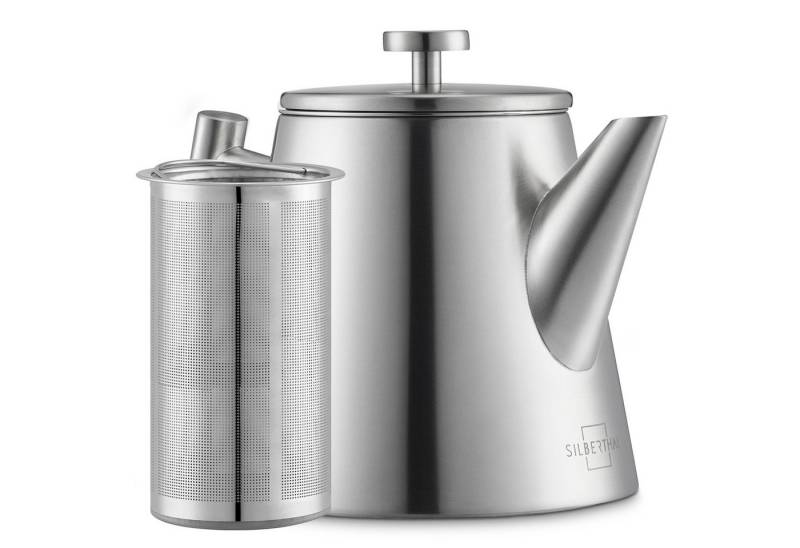 SILBERTHAL Teekanne Teekanne Edelstahl 1,0l Silber 2.0, 1 l, Doppelwandig-isoliert von SILBERTHAL