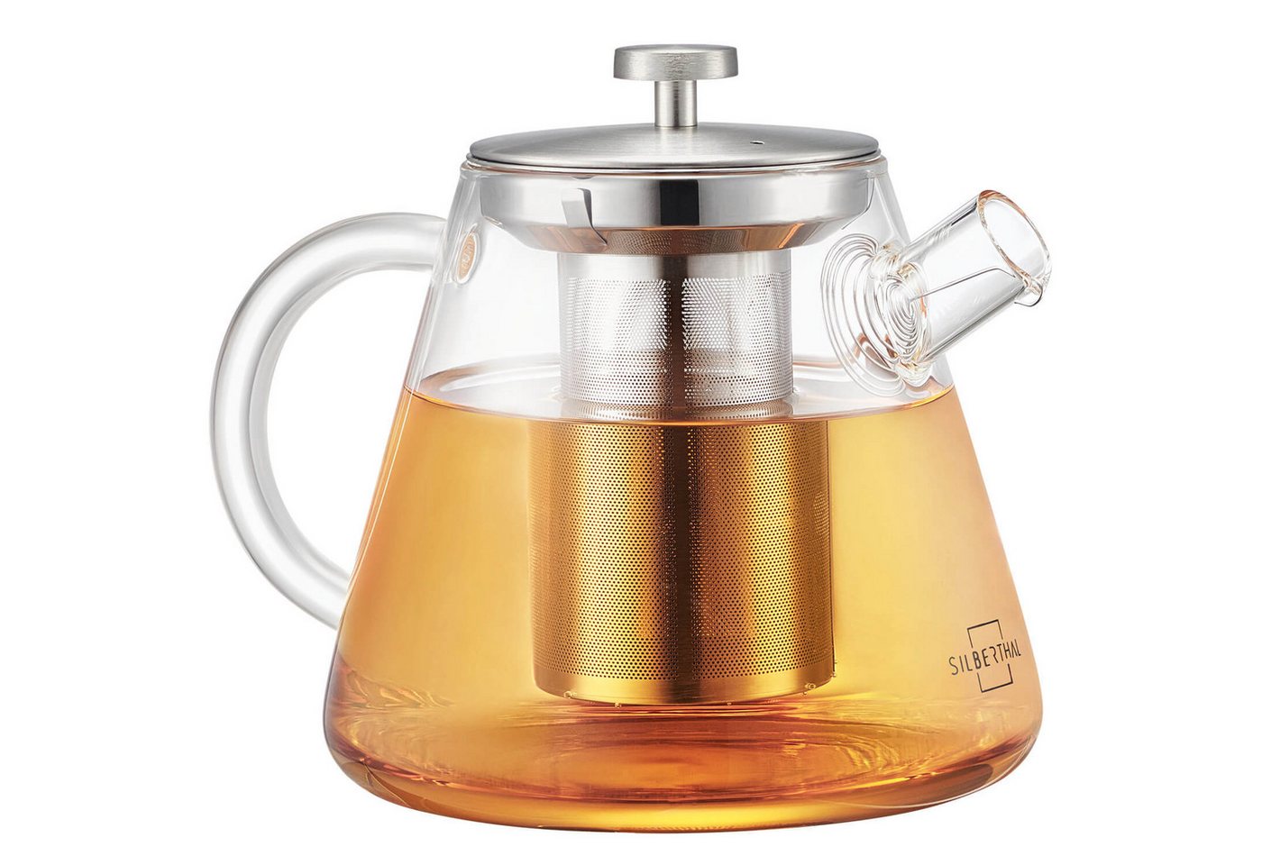 SILBERTHAL Teekanne Teekanne Glas mit Siebeinsatz 1.5L, 1.5 l, Hitzebeständiges Glas geeignet für E-Herd, Teewärmer & Gasherd von SILBERTHAL
