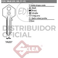 Silca - E3/12396 llave acero YA227 yale von SILCA