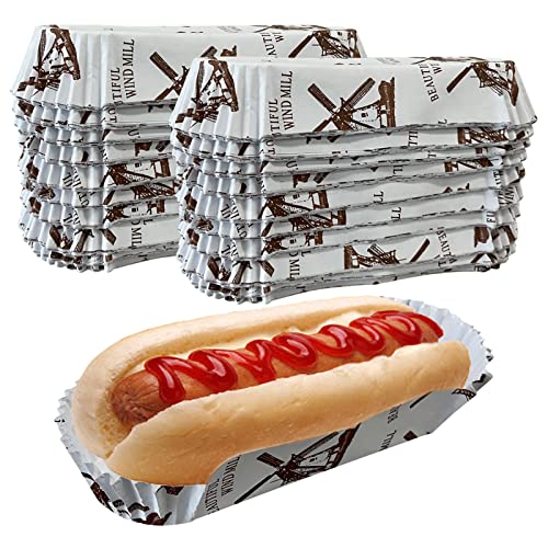 200 Stück Papier-Hotdog-Tabletts,16.5 cm rechteckiges, Konzensionsstände, Festivals (weiß) von SILFGRLF