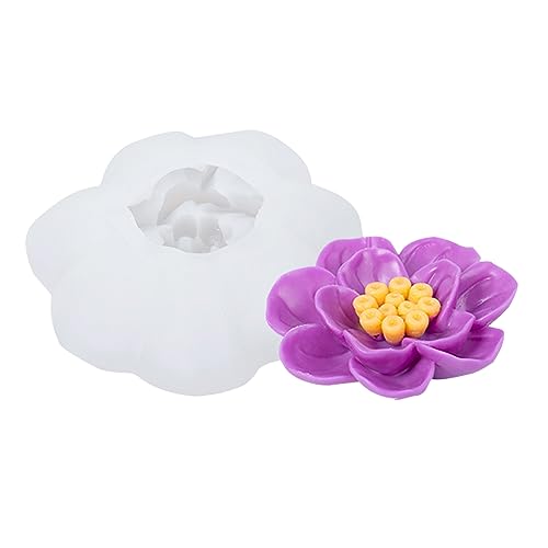 Blumen-Silikonformen, 3D-Blumenformen-Set, Blumen-Fondant-Silikonform zum Seifenherstellen, Epoxidguss-Handwerk, handgemachte Schokolade, Cupcake- und Dessertdekoration (Lotus) von SILICANDO