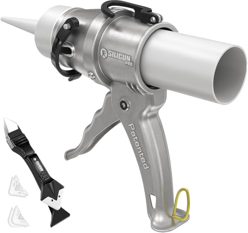 SILIGUN™ Pro Compact 24:1 Kartuschenpistole, kein Tropfen, patentiertes Design, leichter Aluminiumrahmen, funktioniert mit allen 284 g Röhren (SILIGUN PRO Scraper Kit) von SILIGUN